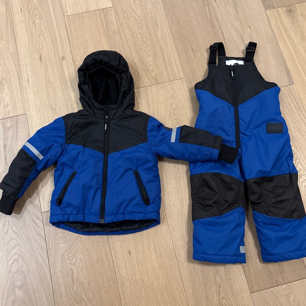 Roots Toddler Black and Blue Snowsuit